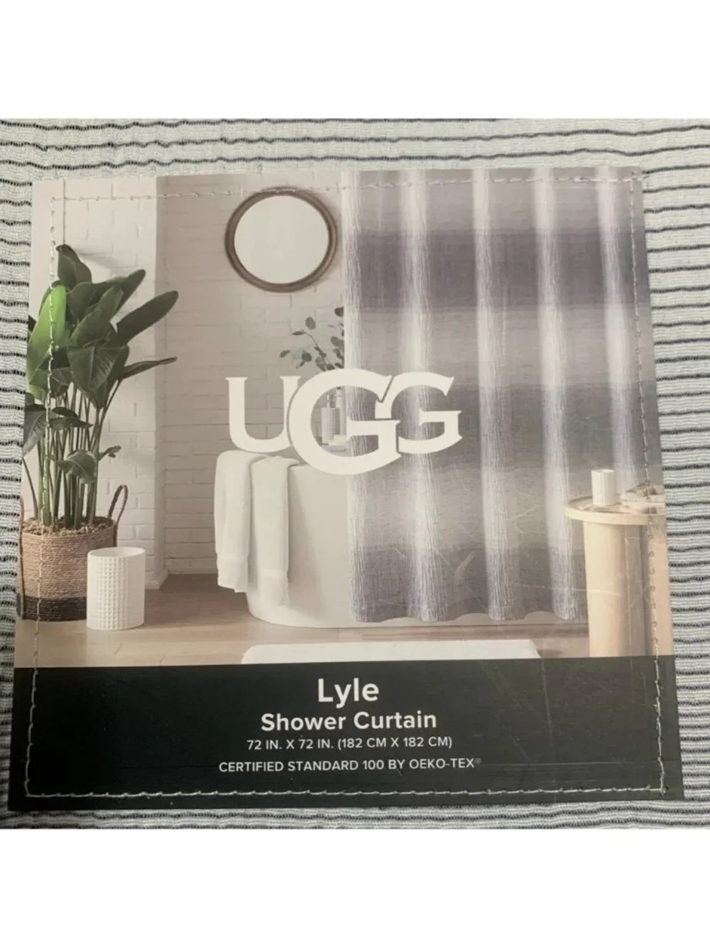 UGG Lyle Navy Stripe Shower Curtain